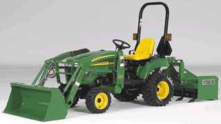 LANDSCAPE TRACTOR WITH BOX BLADE OR ROCK RAKE 31-40hp.
