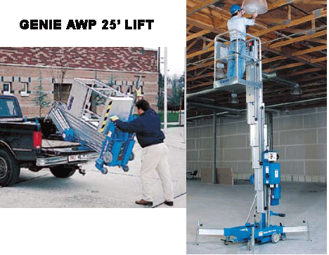 LIFT – PERSONNEL AWP 25′ 300 lbs.